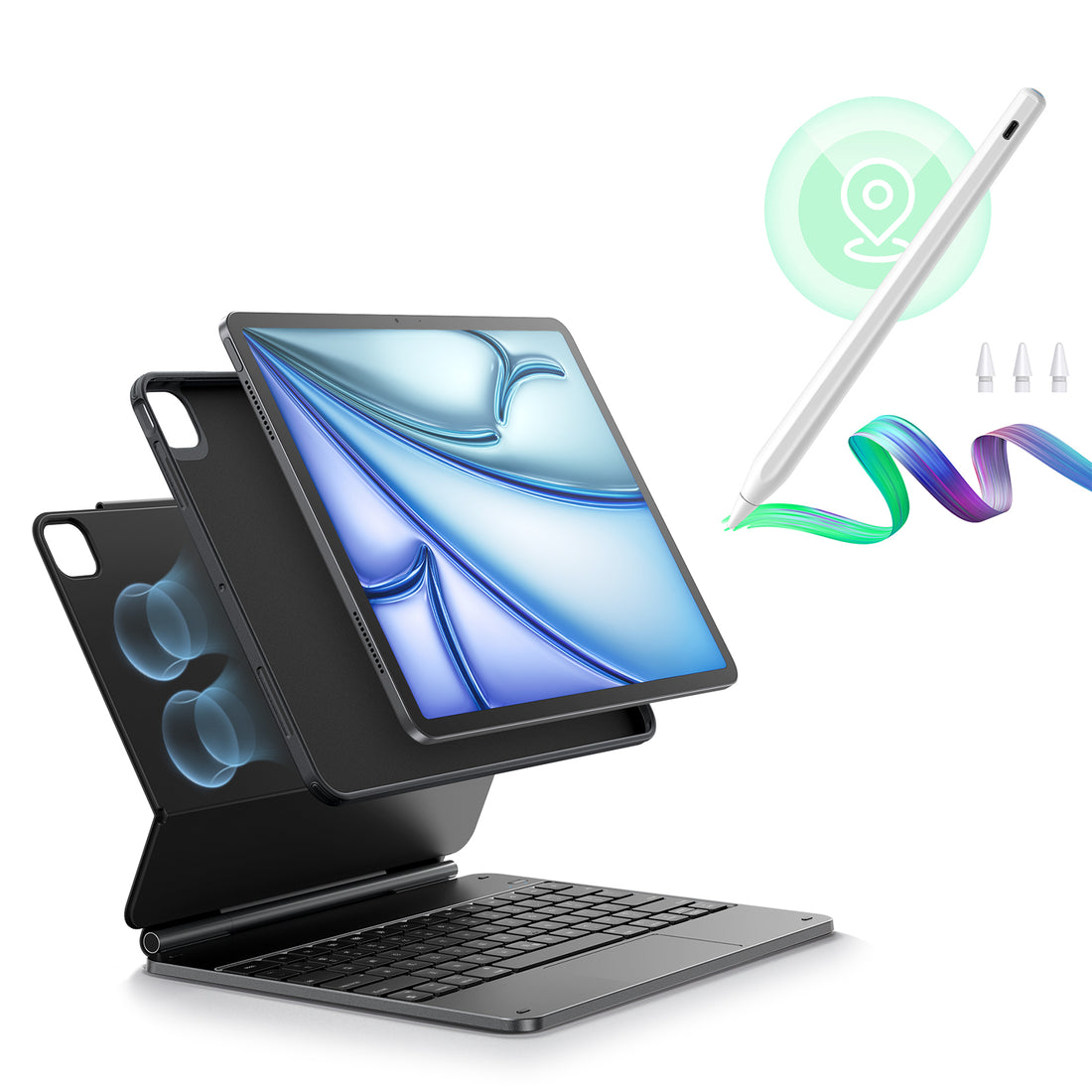 iPad Air 11インチ (M4)マグネットキーボードケース360&スタイラス セット- JP配列-ブラック  Product type