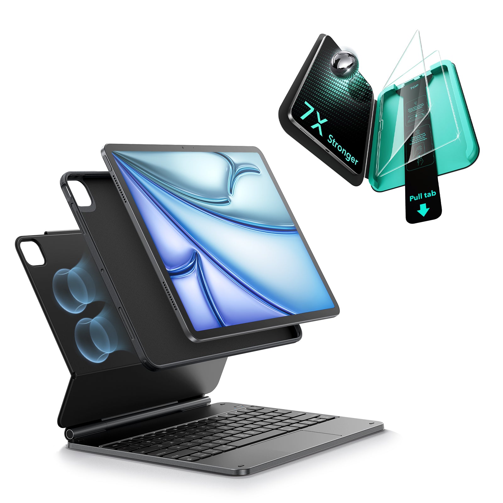 iPad Air 11インチ (M4)Reboundマグネットキーボードケース360 & 保護フィルム セット- JP配列-ブラック  Product type