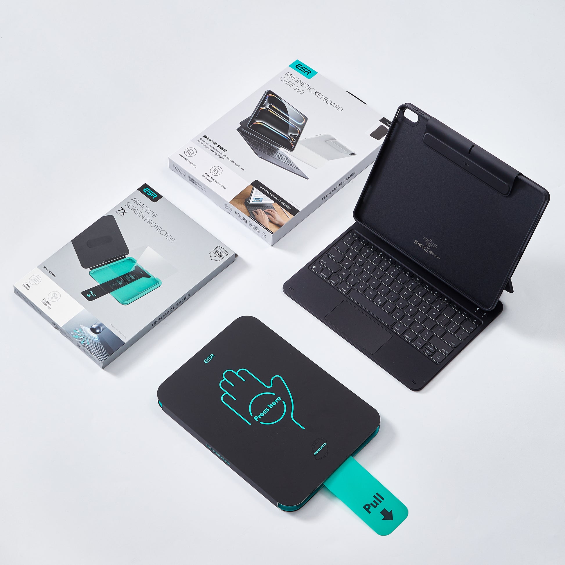 iPad Air 11インチ (M4)Reboundマグネットキーボードケース360 & 保護フィルム セット- JP配列-ブラック  Product type