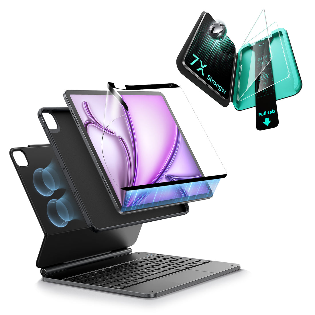 iPad Air 13インチ (M4)  ESR Rebound マグネットキーボードケース360＆Armoriteペーパーフィール保護フィルム　セット-JP配列-ブラック  Product type