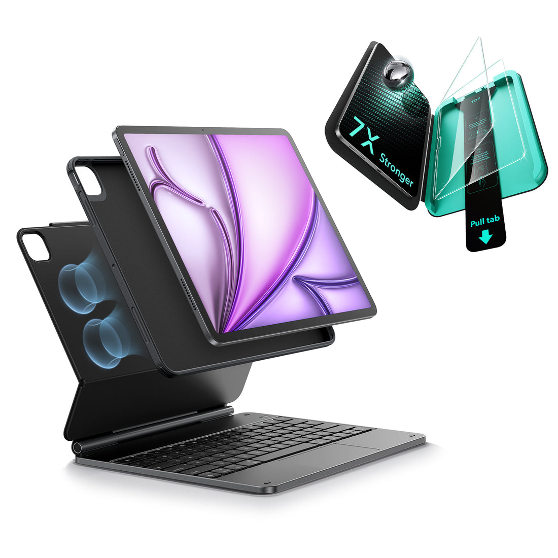 iPad Air 13インチ (M4)Reboundマグネットキーボードケース360 & 保護フィルム セット- JP配列-ブラック  Product type