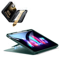 iPad Air 13インチ(M4) 2026用 Flipマグネットケース（ペンホルダー付き）＆Armorite® Proガラス保護フィルム（UltraFitトレー付き）セット - グリーン