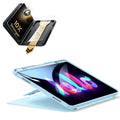 iPad Air 13インチ(M4) 2026用 Flipマグネットケース（ペンホルダー付き）＆Armorite® Proガラス保護フィルム（UltraFitトレー付き）セット - スカイブルー