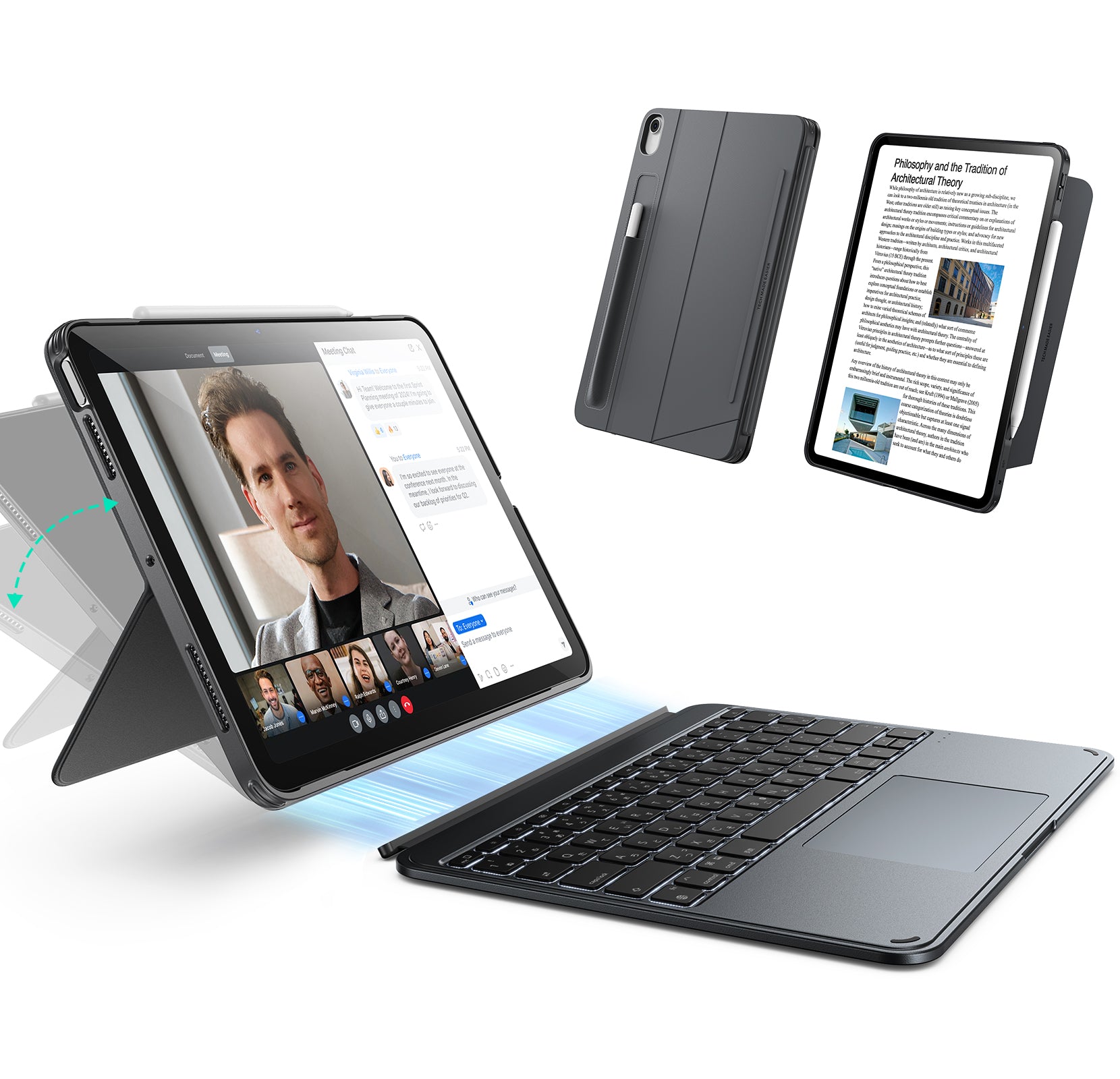 iPad Air 13" (M4) 2026 Shift Keyboard Case (Detachable) Protection Bundle - JP Layout-Dark Gray  Product type