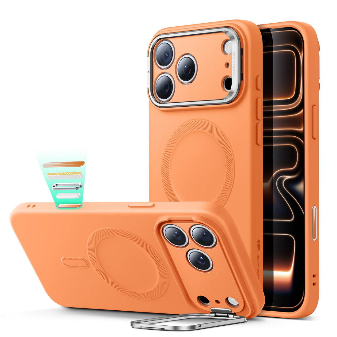 iPhone 17 Pro Cloud Soft Magnetic Case (Camera Control, Stash Stand) - Orange  Product type