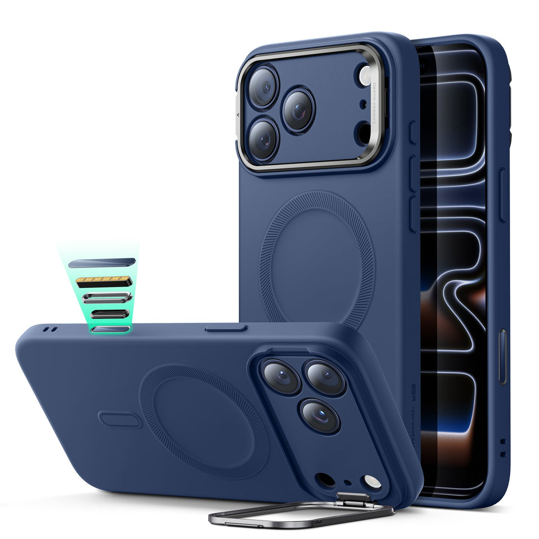 iPhone 17 Pro Cloud Soft Magnetic Case (Camera Control, Stash Stand) - Navy Blue  Product type