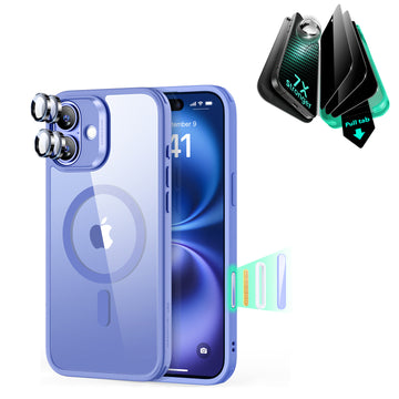 iPhone 16 Classic Hybrid Magnetic Case (Camera Control) & Privacy Screen Protector Bundle - Clear Blue  Product type