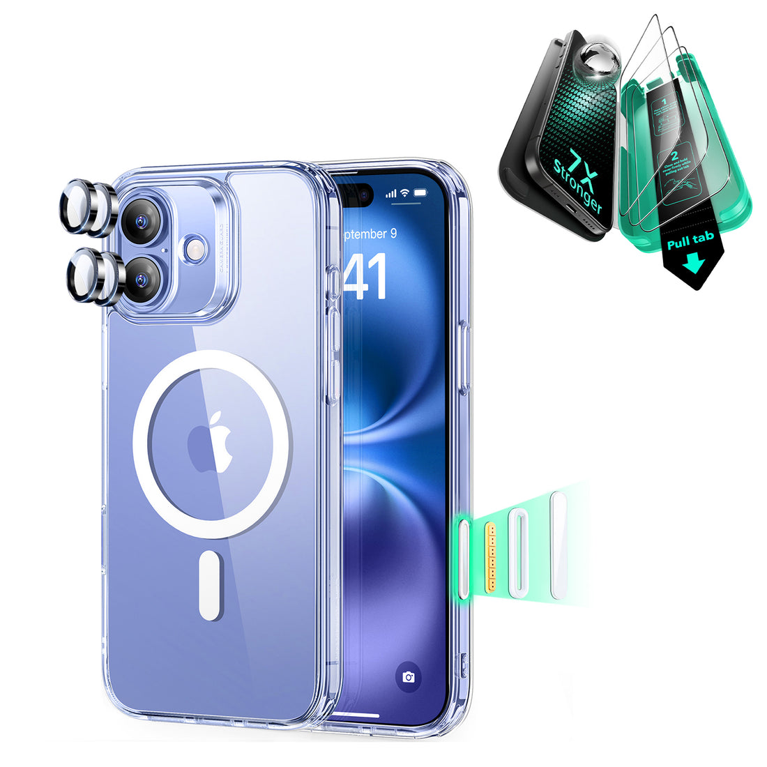 iPhone 16 Classic Hybrid Magnetic Case (Camera Control) & Screen Protection Bundle - Clear  Product type