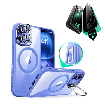 iPhone 16 Plus Classic Hybrid Magnetic Case (Camera Control, Stash Stand) & Privacy Screen Protector Bundle - Clear Blue  Product type