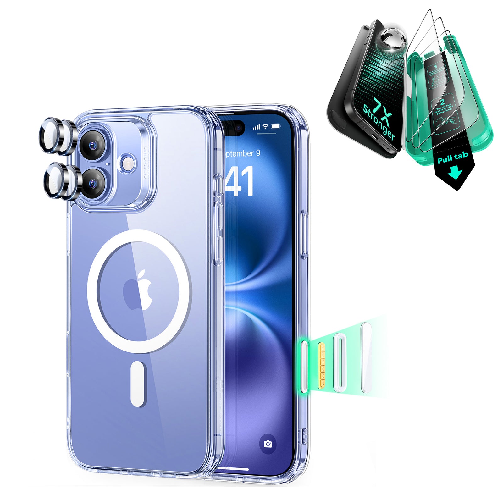 iPhone 16 Plus Classic Hybrid Magnetic Case (Camera Control) & Screen Protection Bundle - Clear  Product type