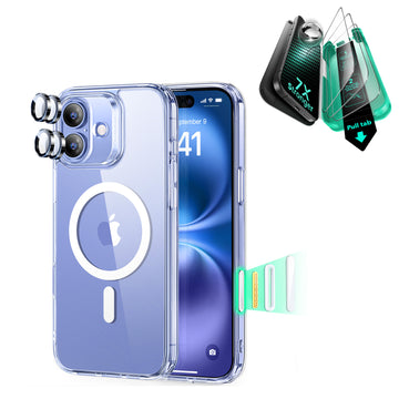iPhone 16 Plus Classic Hybrid Magnetic Case (Camera Control) & Screen Protection Bundle - Clear  Product type