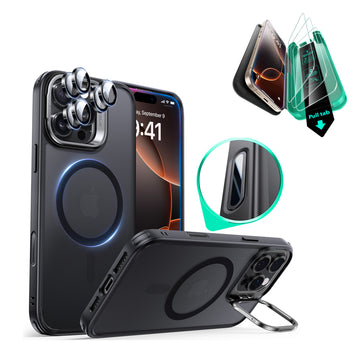 iPhone 16 Pro Classic Hybrid Magnetic Case Protection Bundle (Camera Control, Stash Stand) - Frosted Black  Product type