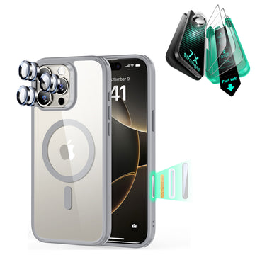 iPhone 16 Pro Classic Hybrid Magnetic Case (Camera Control) & Screen Protection Bundle - Clear Grey  Product type