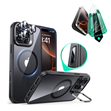 iPhone 16 Pro Max Classic Hybrid Magnetic Case Protection Bundle (Camera Control, Stash Stand) - Clear Black  Product type