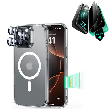 iPhone 16 Pro Max Classic Hybrid Magnetic Case (Camera Control) & Privacy Screen Protector Bundle - Frosted Clear  Product type
