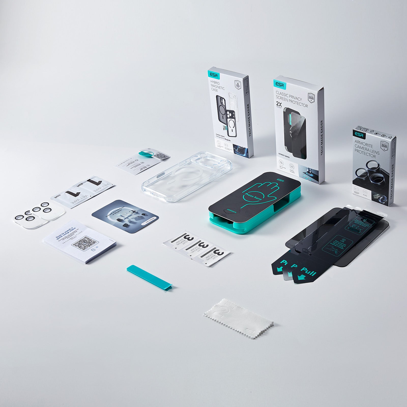 iPhone 17 Bundle Classic Hybrid Magnetic Case (Camera Control) and Armorite Privacy Screen Protector - Frosted Light Purple  Product type