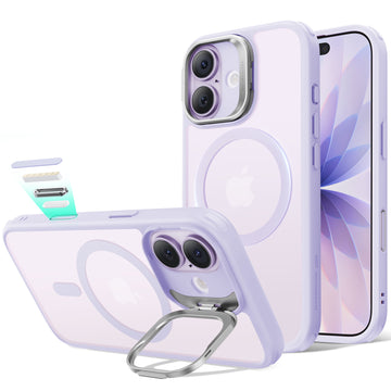 iPhone 17 Classic Hybrid Magnetic Case (Camera Control, Stash Stand) - Frosted Light Purple  Product type