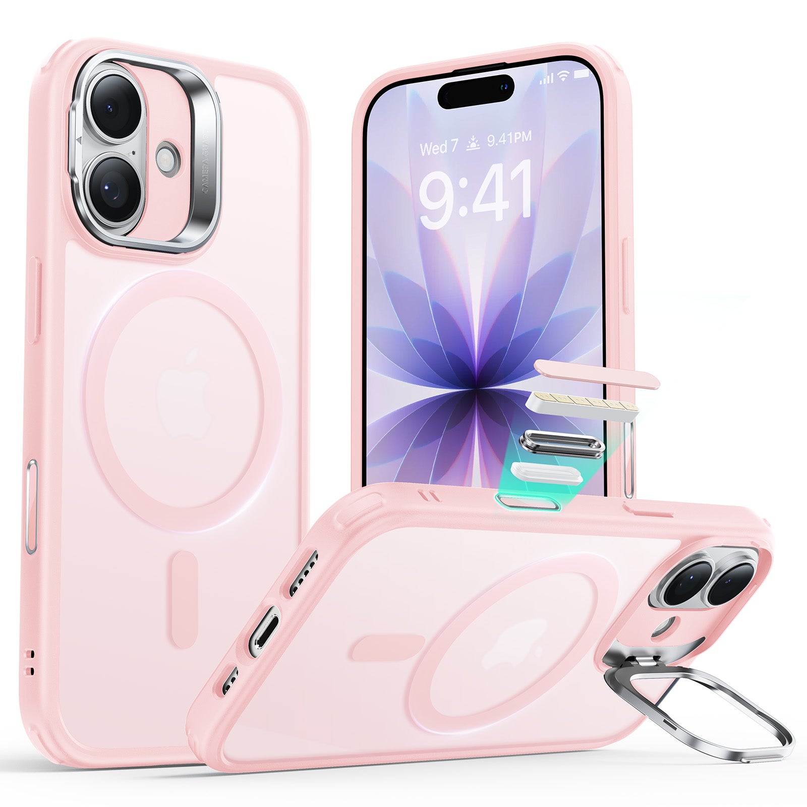 iPhone 17 Classic Hybrid Magnetic Case (Camera Control, Stash Stand) - Frosted Bubblegum Pink  Product type