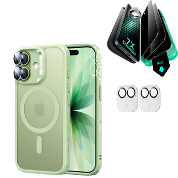 iPhone 17 Bundle Classic Hybrid Magnetic Case (Camera Control) and Armorite Privacy Screen Protector - Frosted Light Green  Product type