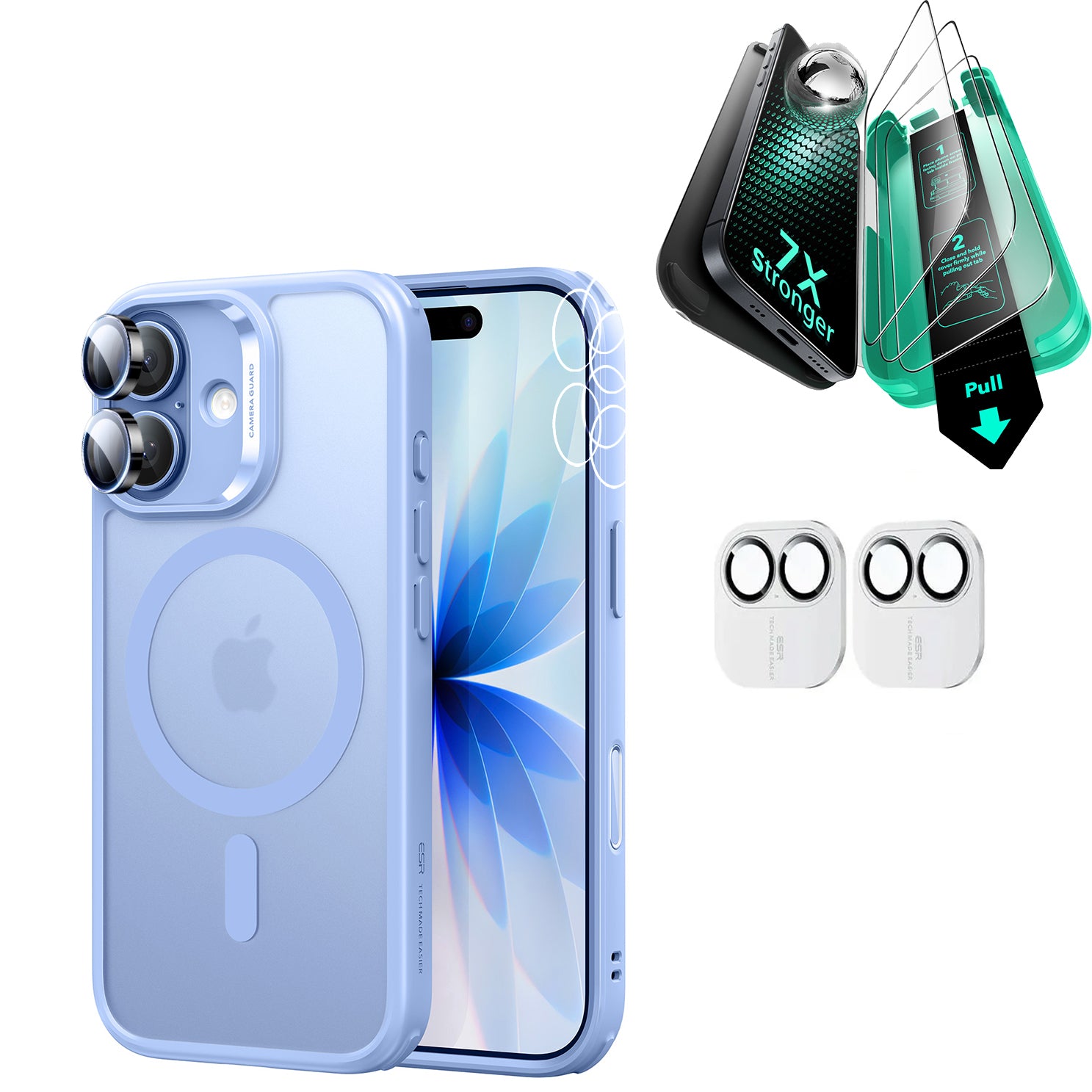 iPhone 17 Bundle Classic Hybrid Magnetic Case (Camera Control) and Armorite Screen Protector - Frosted Light Blue  Product type
