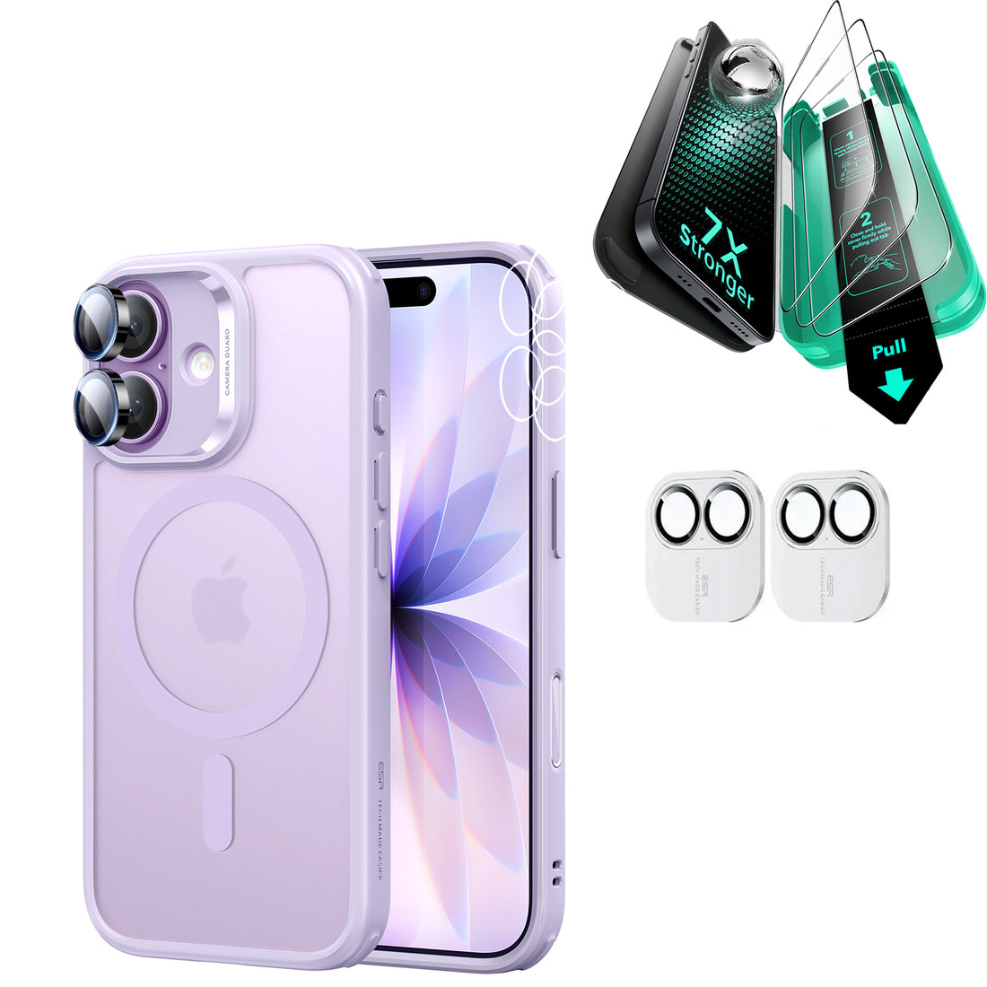 iPhone 17 Bundle Classic Hybrid Magnetic Case (Camera Control) and Armorite Screen Protector - Frosted Light Purple  Product type