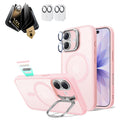 iPhone 17 Bundle Classic Hybrid Magnetic Case (Stash Stand) and Armorite Pro Privacy Screen Protector - Frosted Bubblegum Pink  Product type