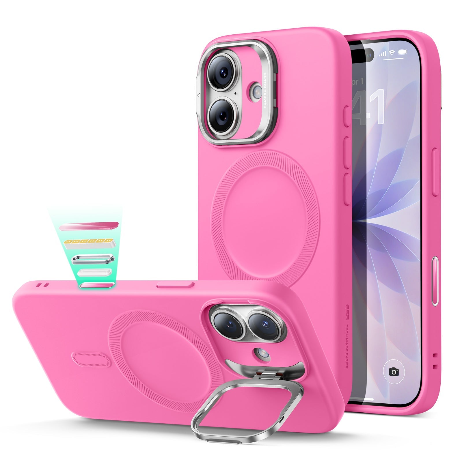 iPhone 17 Cloud Soft Magnetic Case (Camera Control, Stash Stand) - Rosy Pink  Product type