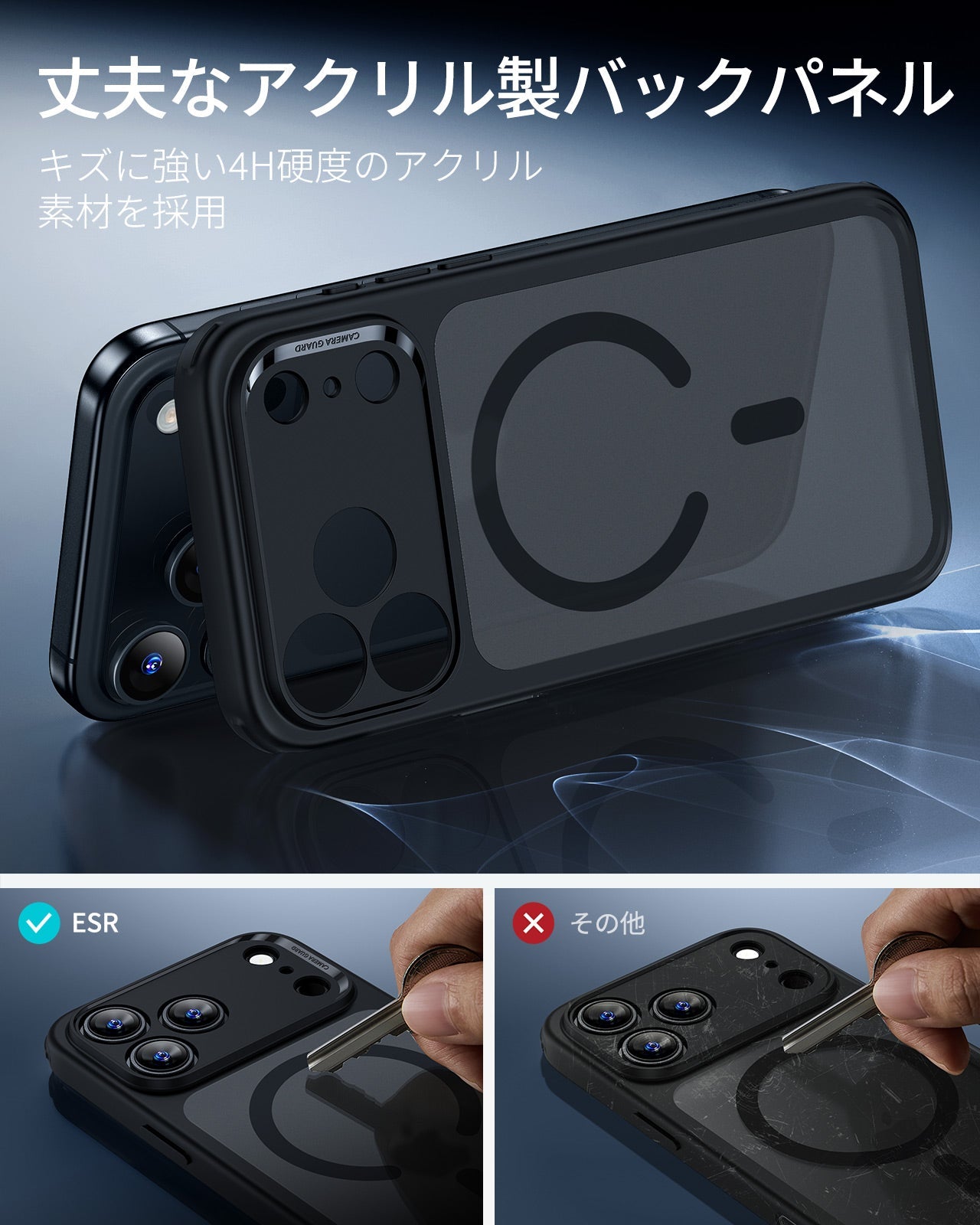 iPhone 17 Pro Classic Hybrid Magnetic Case (Camera Control) - Frosted Black  Product type