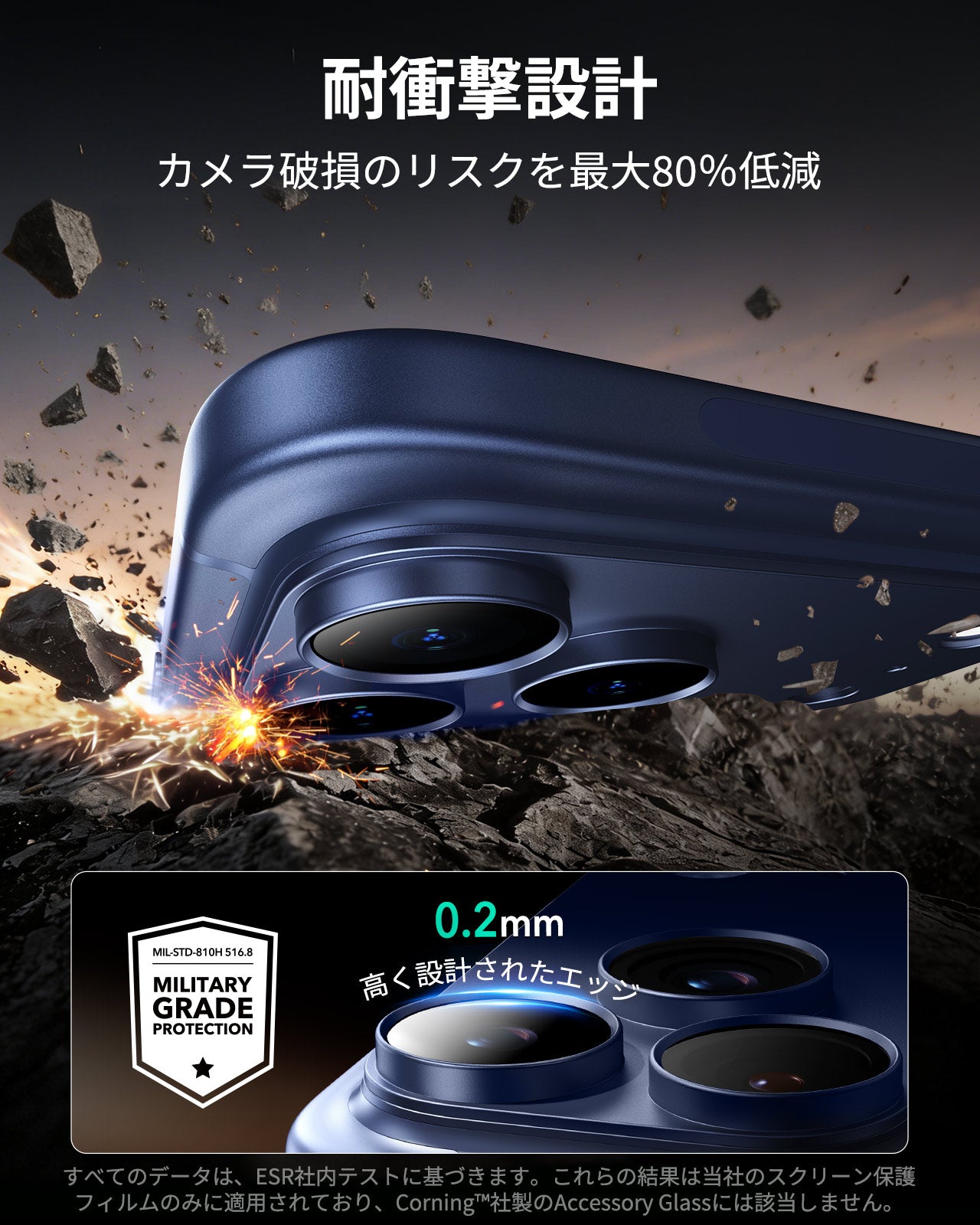 iPhone 17 Pro Max Armorite® Pro Camera Lens Protector (Full Coverage) - Blue  Product type