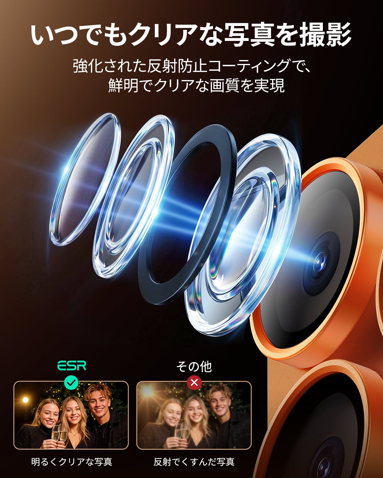 ESR iPhone 17 Pro Corning社製ガラススクリーン保護フィルム＆フル