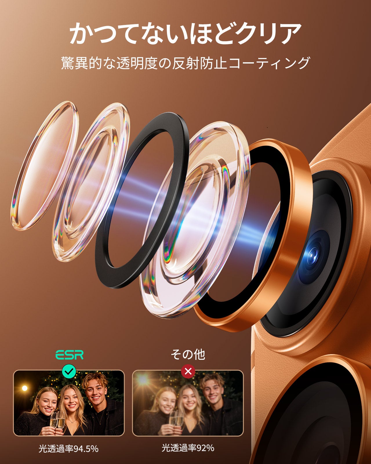 iPhone 17 Pro Max/17 Pro Armorite®️ Camera Lens Protector - Orange  Product type