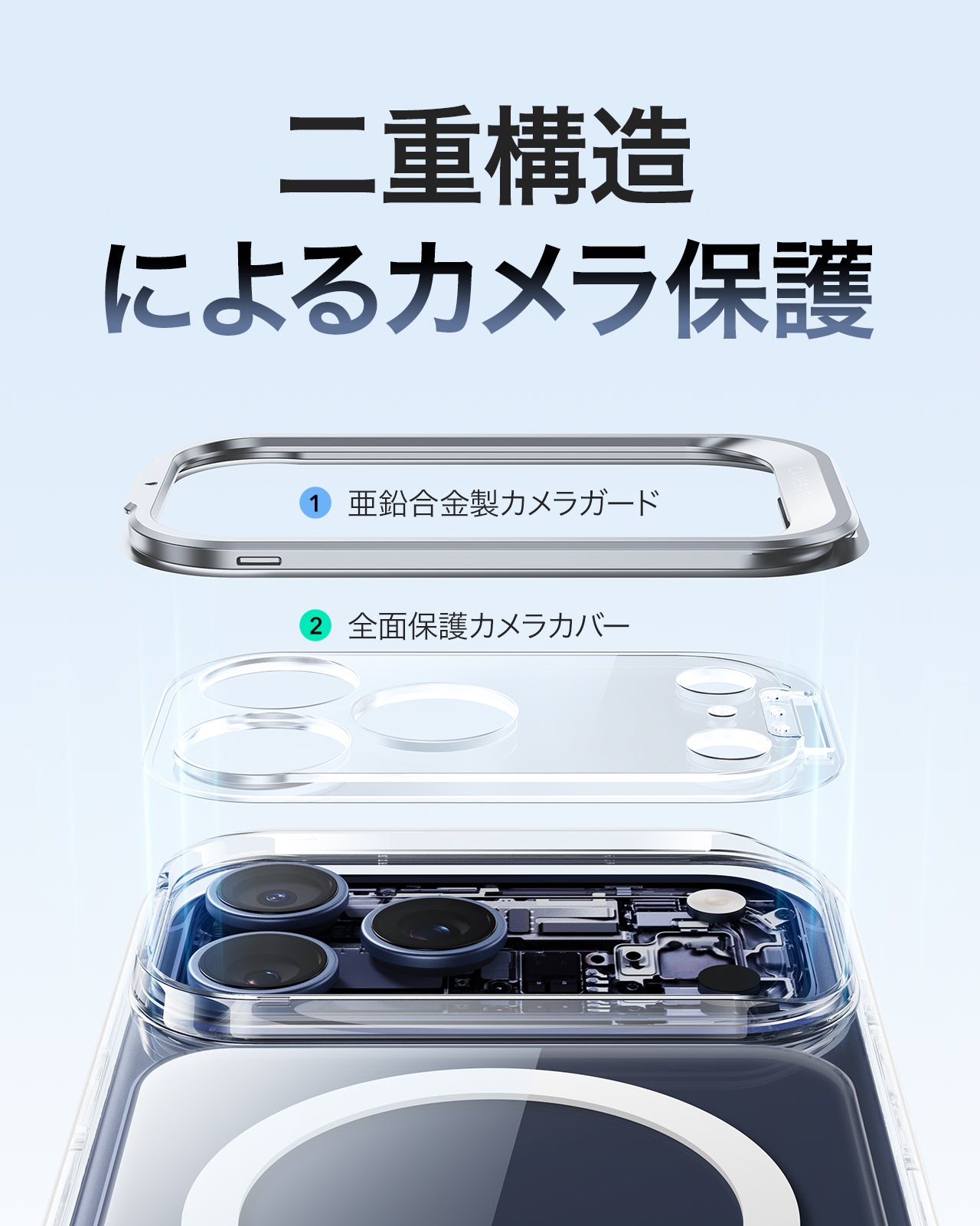 iPhone 17 Pro Max Classic Hybrid Magnetic Case (Camera Control, Stash Stand) - Clear  Product type