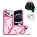 iPhone 17 Pro Max Bundle Classic Hybrid Magnetic Case (Camera Control, Stash Stand) and Armorite Privacy Screen Protector - Frosted Pink  Product type