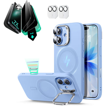 iPhone 17 Cloud Soft Magnetic Case (Camera Control, Stash Stand) Armorite Privacy Protection Bundle - Mist Blue  Product type