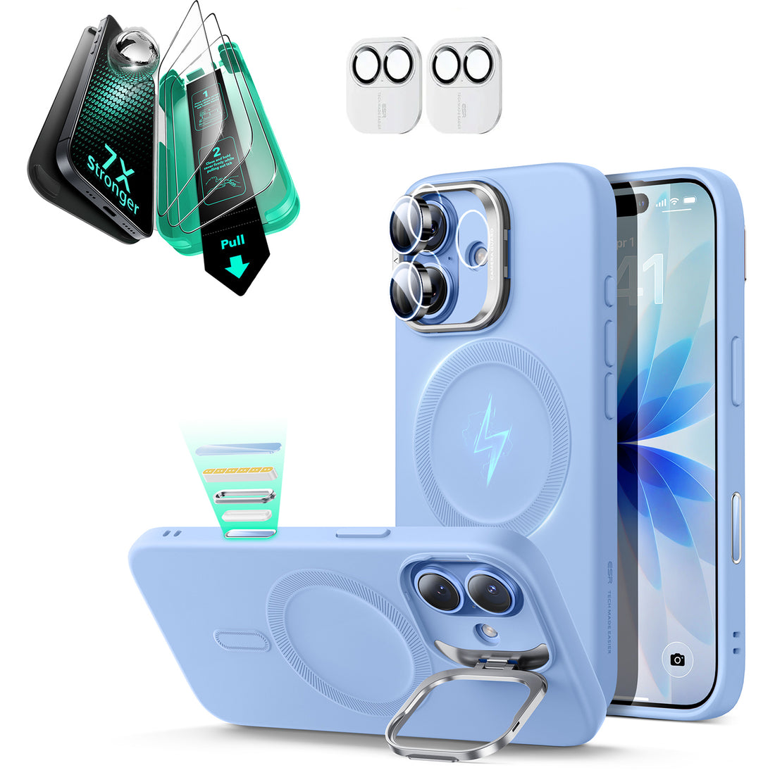 iPhone 17 Cloud Soft Magnetic Case (Camera Control, Stash Stand) Armorite Protection Bundle - Mist Blue  Product type