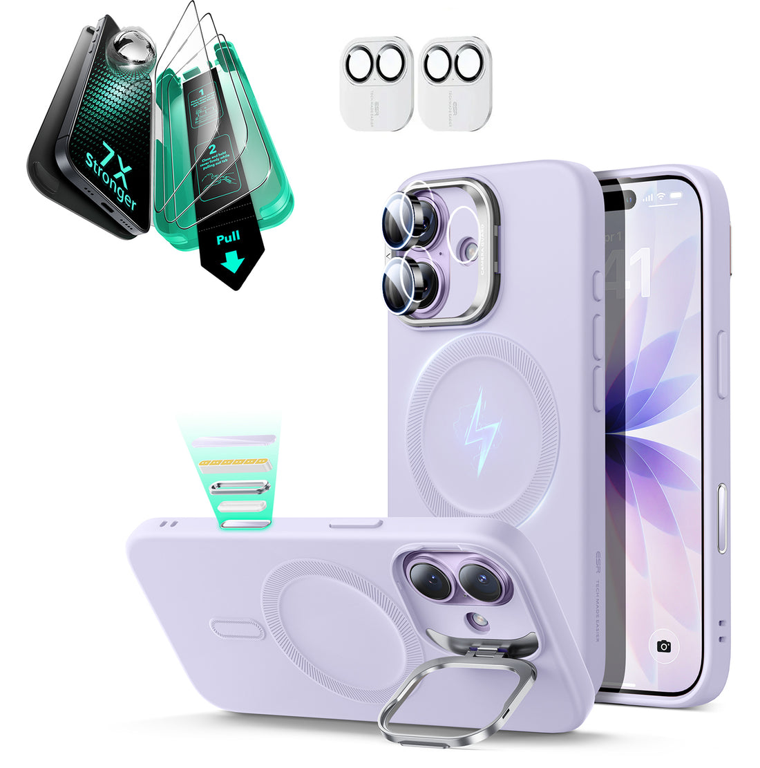 iPhone 17 Cloud Soft Magnetic Case (Camera Control, Stash Stand) Armorite Protection Bundle - Lavender  Product type