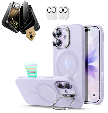 iPhone 17 Bundle Cloud Soft Magnetic Case (Stash Stand) and Armorite Pro Privacy Screen Protector - Lavender  Product type