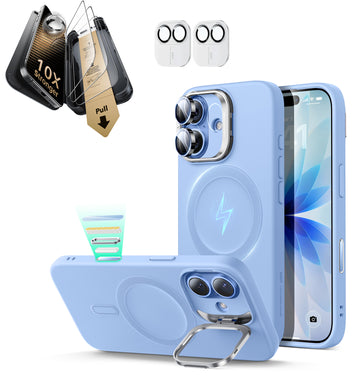 iPhone 17 Bundle Cloud Soft Magnetic Case (Camera Control, Stash Stand) and Armorite Pro Screen Protector - Mist Blue  Product type