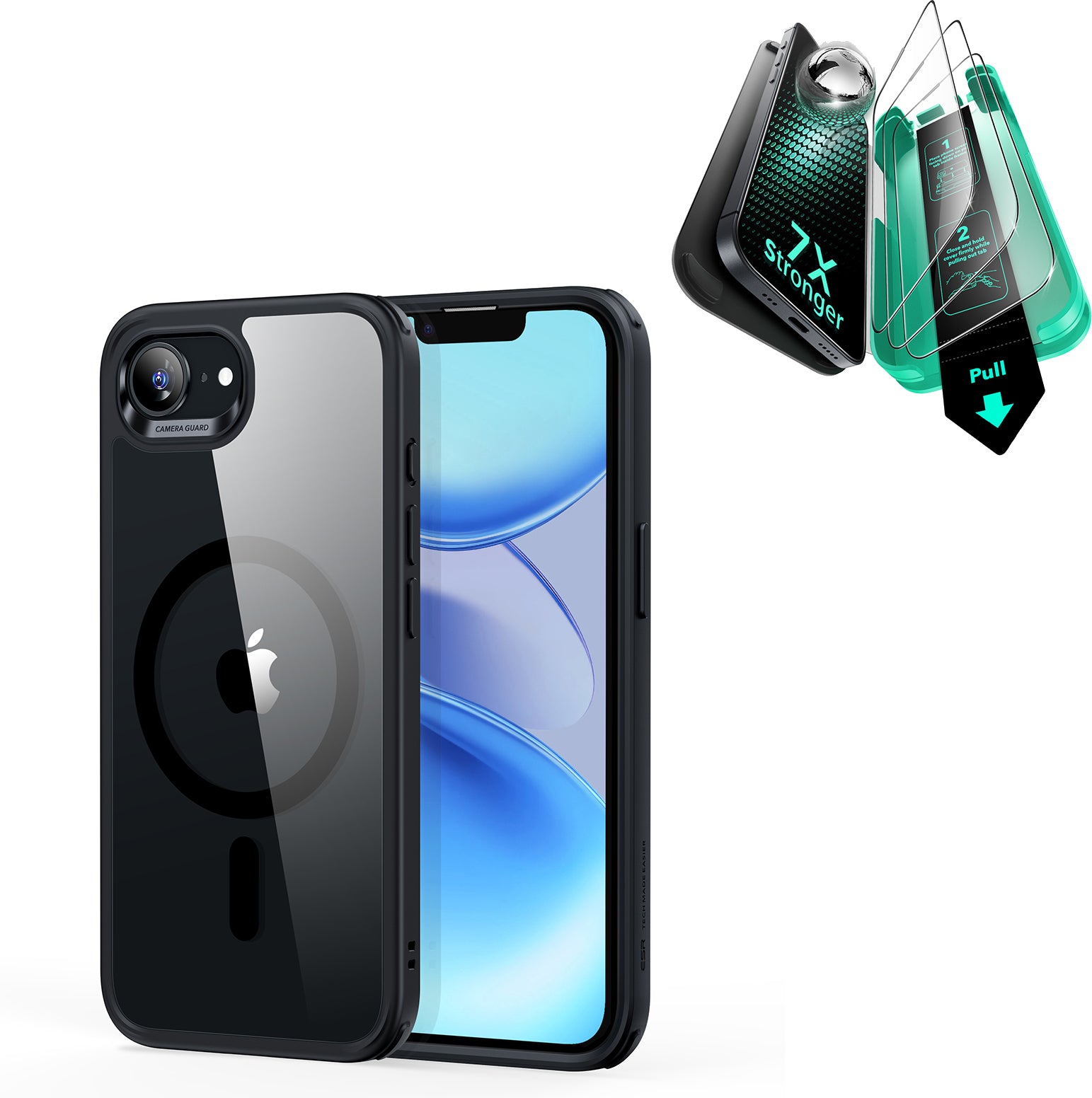 iPhone 17e Bundle Classic Hybrid Magnetic Case & Armorite® Screen Protector - Clear Black  Product type