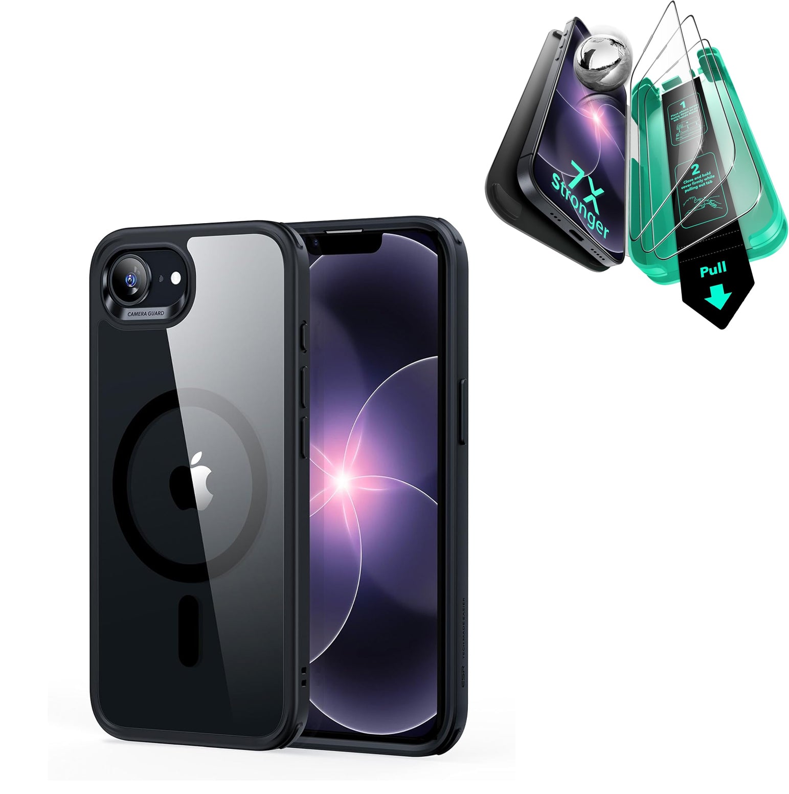 iPhone 17e Bundle Classic Hybrid Magnetic Case & Armorite® Screen Protector - Clear Black  Product type