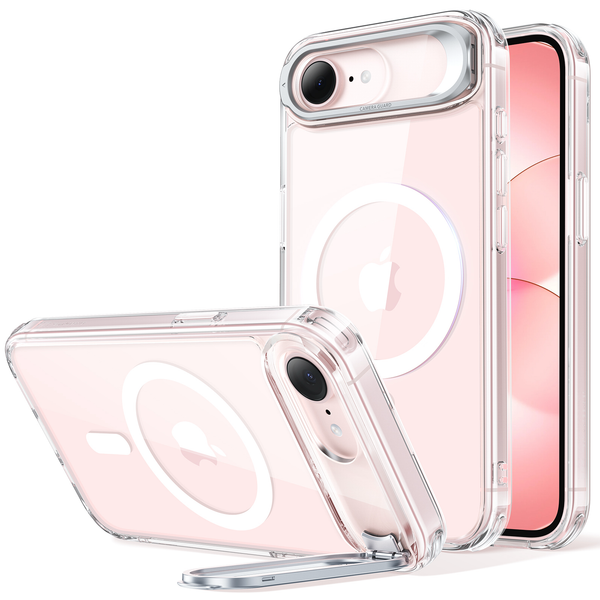 クリア iPhone 17e MagSafeハイブリッドケース（グリップ＆スタンド