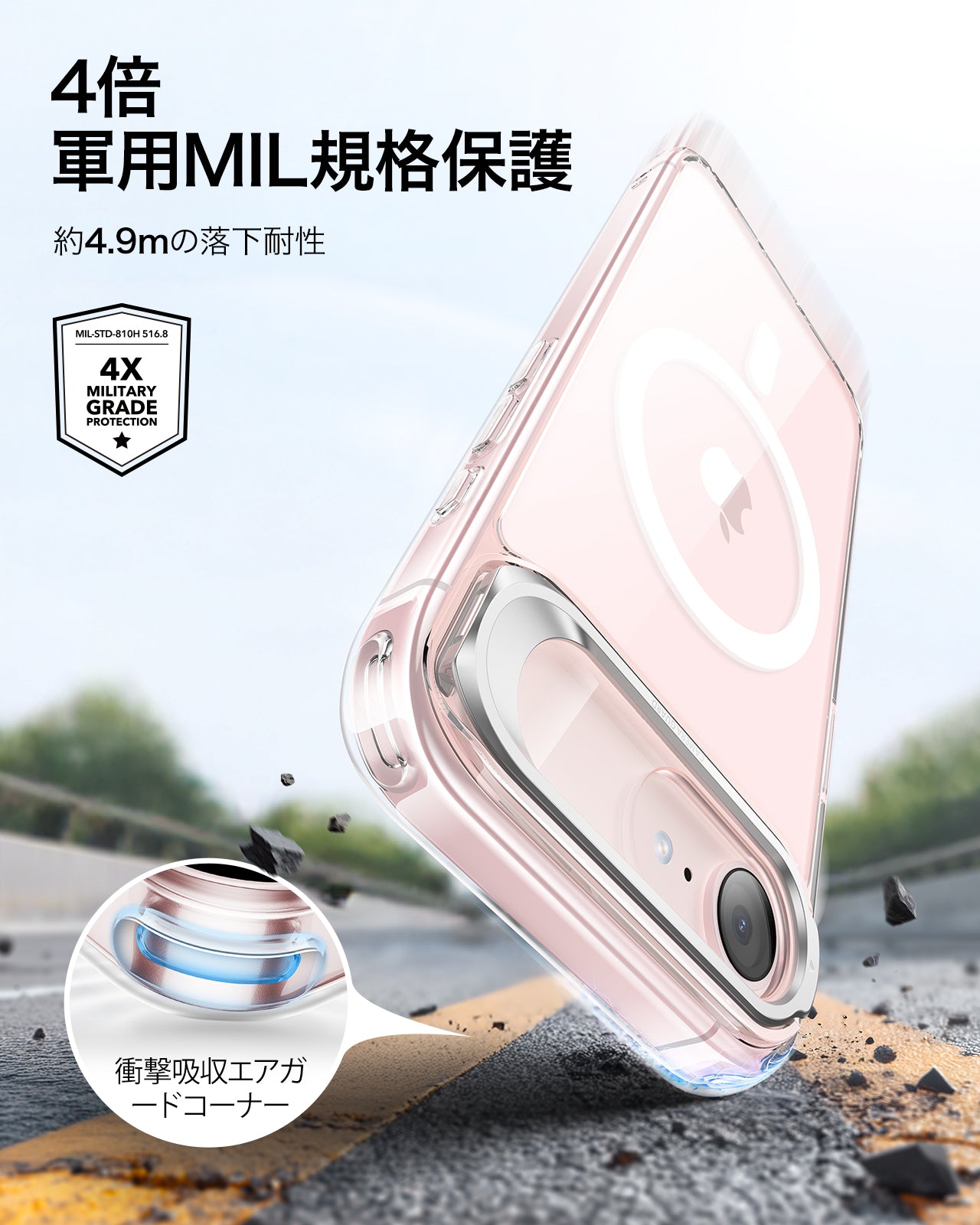 iPhone 17e Classic Hybrid Magnetic Case (Stash Stand) and Armorite® Screen Protector - Clear  Product type
