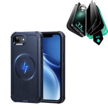 iPhone 17e Bundle Cyber Tough Magnetic Case & Armorite® Privacy Screen Protector - Navy Blue  Product type