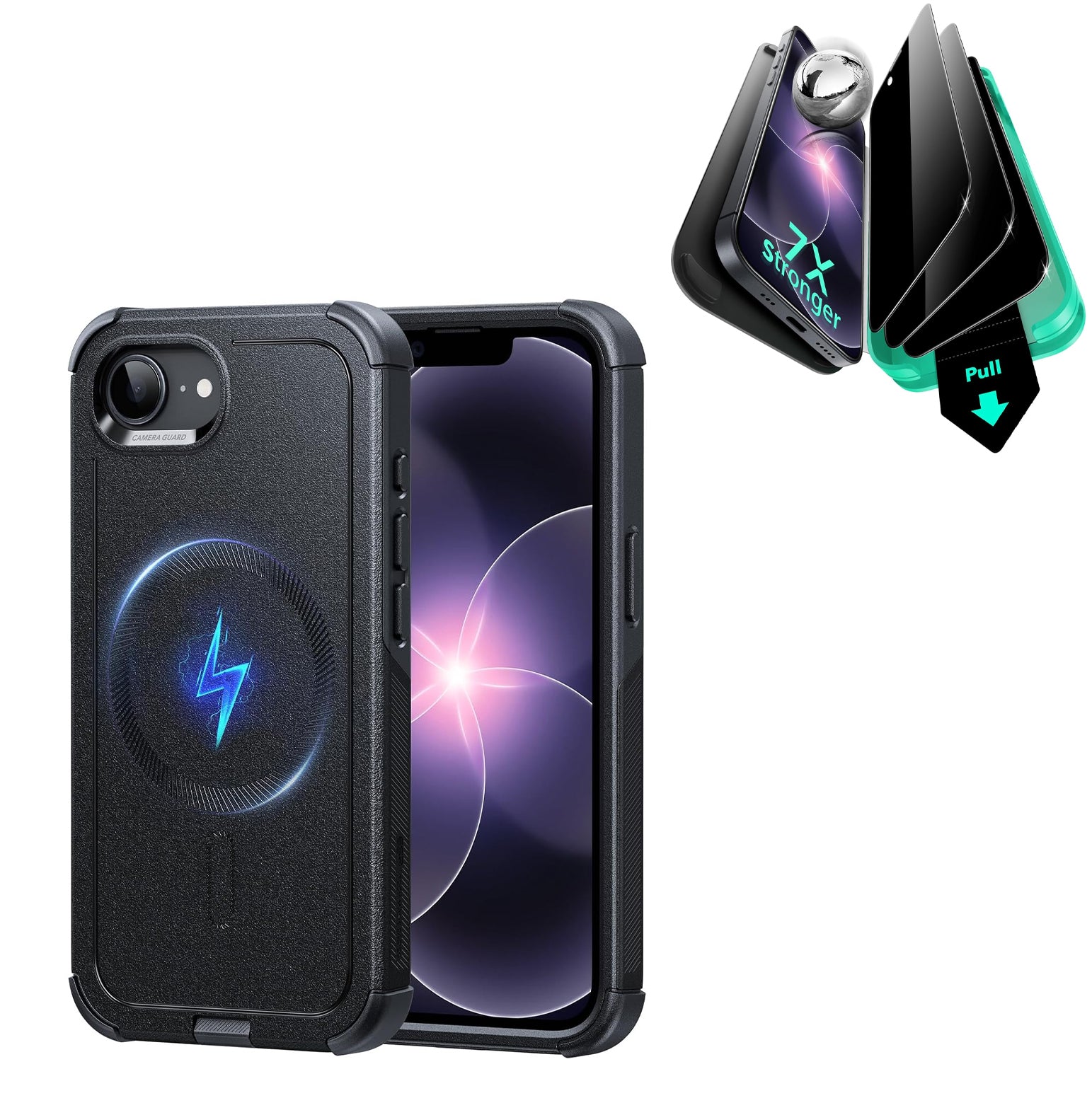 iPhone 17e Bundle Cyber Tough Magnetic Case & Armorite® Privacy Screen Protector - Black  Product type