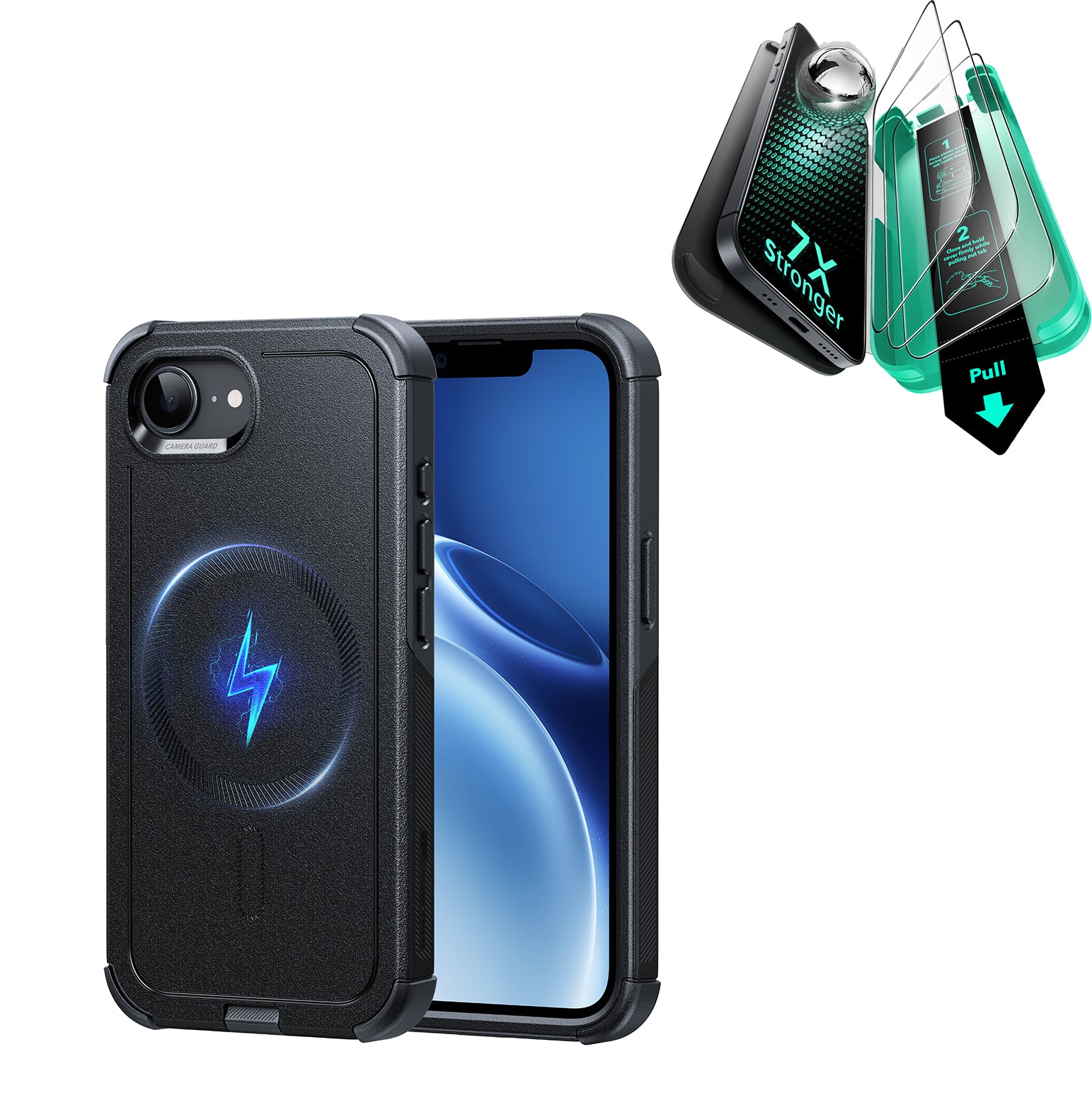 iPhone 17e Bundle Cyber Tough Magnetic Case  & Armorite® Screen Protector - Black  Product type
