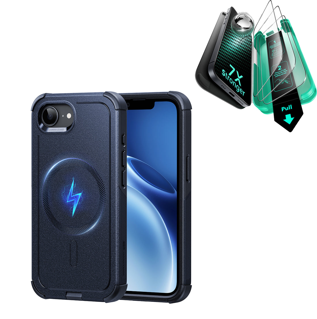 iPhone 17e Bundle Cyber Tough Magnetic Case  & Armorite® Screen Protector - Navy Blue  Product type