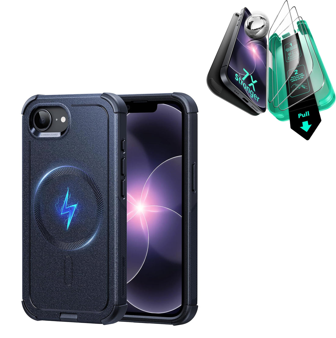 iPhone 17e Bundle Cyber Tough Magnetic Case  & Armorite® Screen Protector - Navy Blue  Product type