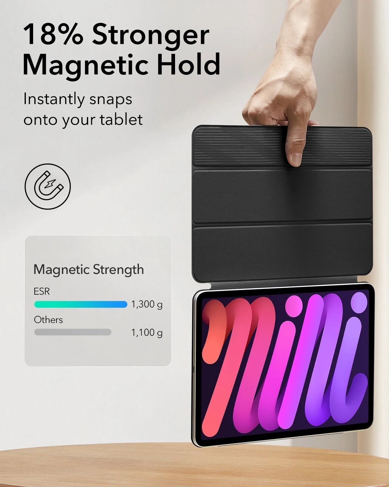 iPad mini 7/mini 6 Rebound Magnetic Case - Black  Product type