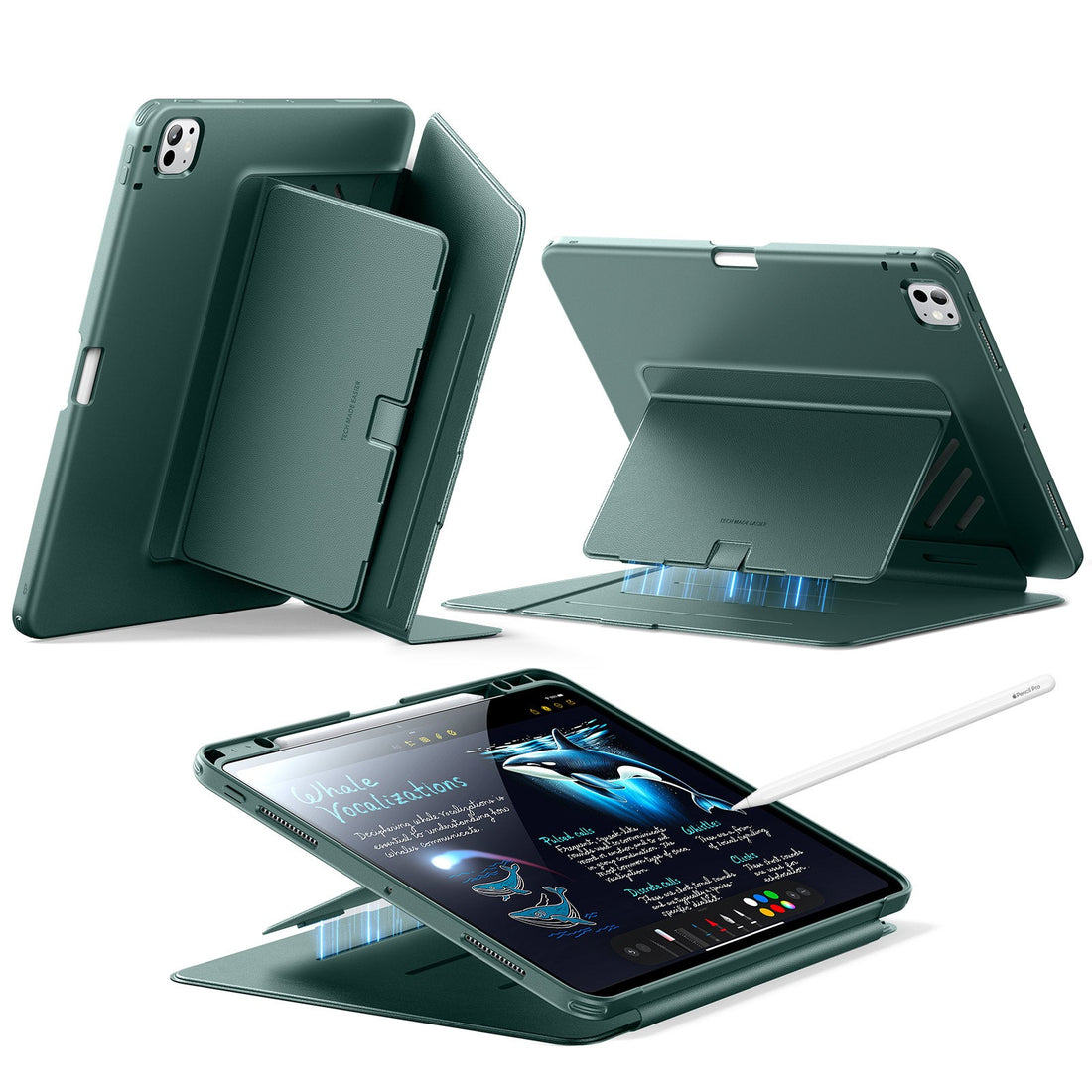 iPad Pro 13" (2024) Flip Magnetic Case with Pencil Holder - Green  Product type