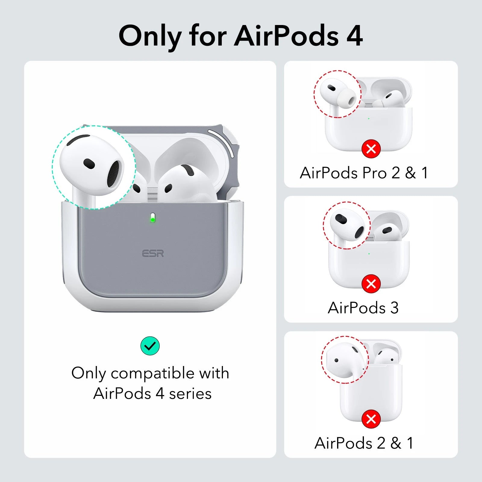 AirPods 4 Orbit Hybrid Case (HaloLock) - White  Product type